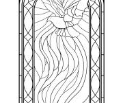 Coloriage Vitrail color&eacute; d'un esprit Saint pour adulte