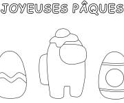 Coloriage Among Us et Oeufs de P&acirc;ques facile