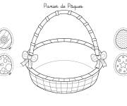 Coloriage Colorie ce panier d'oeuf de P&acirc;ques facile