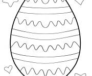 Coloriage Conception d'oeufs de P&acirc;ques facile &agrave; rayures
