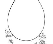Coloriage et dessins gratuit Coquille D'oeuf de P&acirc;ques simple &agrave; colorier à imprimer