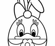 Coloriage Daisy en oeuf de P&acirc;ques facile