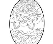Coloriage D&eacute;coration d'oeuf fleuri de P&acirc;ques