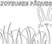 Coloriage Joyeuse P&acirc;ques facile &agrave; d&eacute;couper