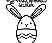 Coloriage Lapin dans un porte-oeufs de P&acirc;ques facile