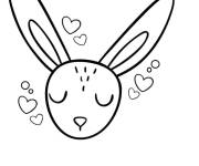 Coloriage Lapin de P&acirc;ques aux grandes oreilles simple