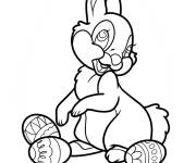 Coloriage Lapin de P&acirc;ques Disney avec des &oelig;ufs