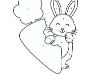 Coloriage Lapin de P&acirc;ques facile num&eacute;rot&eacute;