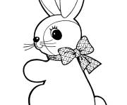 Coloriage Lapin de P&acirc;ques mignon stylis&eacute;