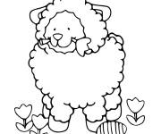 Coloriage et dessins gratuit Mouton de Pâques avec un oeuf facile à imprimer