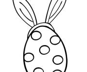 Coloriage Oeuf de P&acirc;ques &agrave; gros pois et oreilles de lapin
