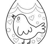 Coloriage Oeuf De P&acirc;ques au trait &agrave; colorier