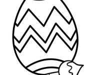 Coloriage Oeuf de P&acirc;ques en zigzag et pinceau