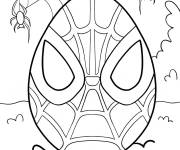 Coloriage Oeuf de P&acirc;ques facile avec Spider man d&eacute;coration