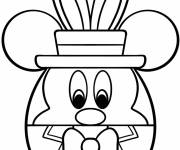 Coloriage Oeuf de Pâques Mickey Mouse facile pour enfant