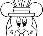 Coloriage Oeuf de P&acirc;ques Mickey Mouse facile pour enfant