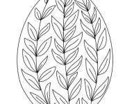 Coloriage Oeuf de P&acirc;ques simple avec p&eacute;tales