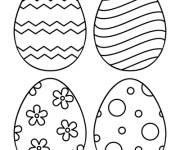 Coloriage et dessins gratuit Oeufs de Pâques à motifs facile à imprimer