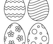 Coloriage et dessins gratuit Oeufs de P&acirc;ques &agrave; motifs facile à imprimer