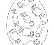 Coloriage Ouef de P&acirc;ques Facile avec Bonbons