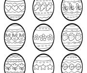 Coloriage Page de coloriage de plusieurs oeufs de P&acirc;ques