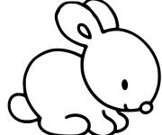 Coloriage et dessins gratuit Petit lapin de P&acirc;ques simple maternelle à imprimer