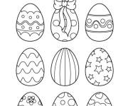 Coloriage Plusieurs oeufs de P&acirc;ques d&eacute;cor&eacute;s