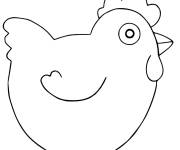 Coloriage et dessins gratuit Poule de P&acirc;ques facile à imprimer