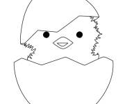 Coloriage Poussin de P&acirc;que facile