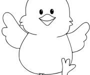 Coloriage et dessins gratuit Poussin de P&acirc;ques facile PS à imprimer