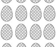 Coloriage S&eacute;rie d'&oelig;ufs de P&acirc;ques facile
