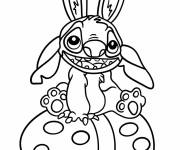 Coloriage Stitch sur un gros oeuf de P&acirc;ques
