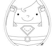Coloriage SuperOeuf de P&acirc;ques facile pour enfants