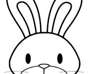 Coloriage et dessins gratuit Tête de lapin de Pâques facile à imprimer