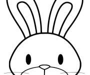Coloriage et dessins gratuit T&ecirc;te de lapin de P&acirc;ques facile à imprimer