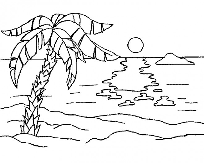 Coloriage Paysage De Plage Maternelle Dessin Gratuit à Imprimer