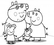 Coloriage Famille Peppa Cochon Série