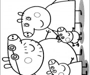 Coloriage La Famille de Peppa Cochon