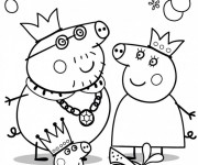 Coloriage La Famille Peppa Cochon D&eacute;guisement
