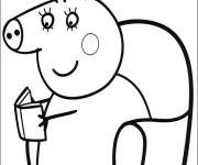 Coloriage et dessins gratuit Maman Pig souriante à imprimer