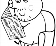 Coloriage Papa Cochon couleur