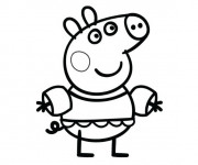 Coloriage Peppa Cochon dans La Mer