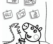 Coloriage Peppa Cochon dans sa Chambre