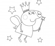 Coloriage Peppa Cochon en Mode Prince