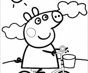 Coloriage Peppa Cochon en plein air