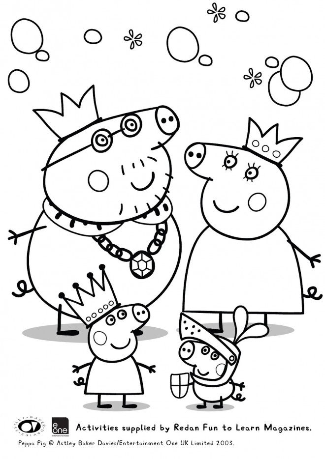 Coloriage Peppa Cochon Famille Royale Dessin Gratuit à Imprimer