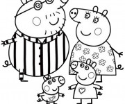 Coloriage Peppa Pig et ses Parents