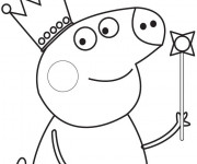 Coloriage Peppa Pig facile pour Garçon