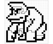 Coloriage et dessins gratuit Pixel art Donkey Kong à imprimer