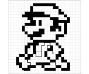 Coloriage et dessins gratuit Pixel art mario facile à imprimer